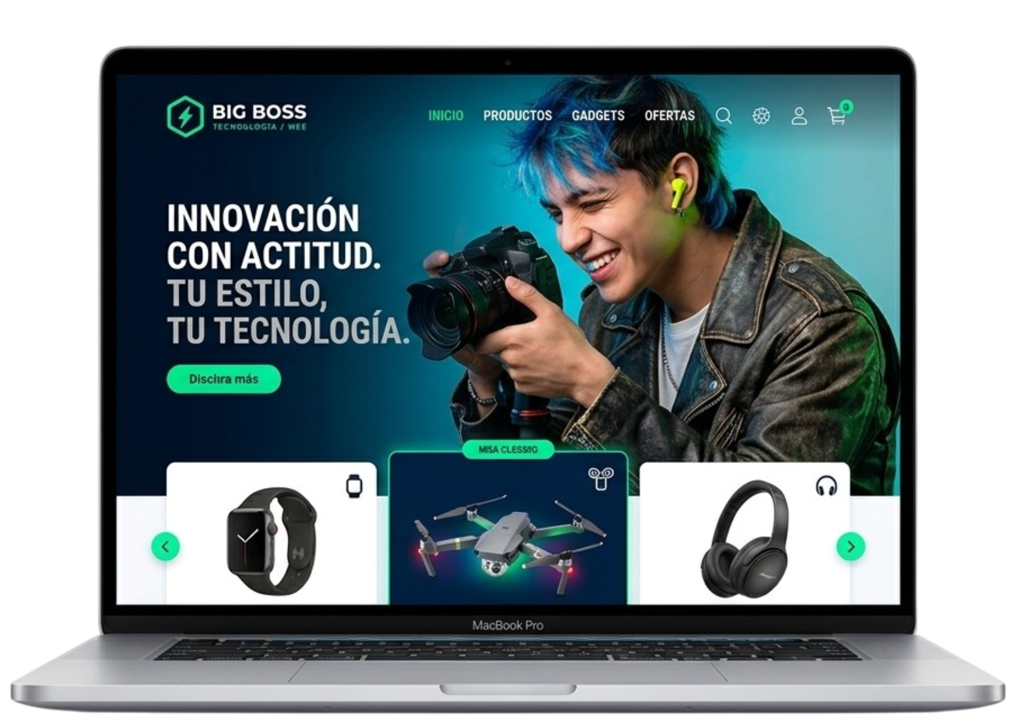 Laptop mostrando diseño web